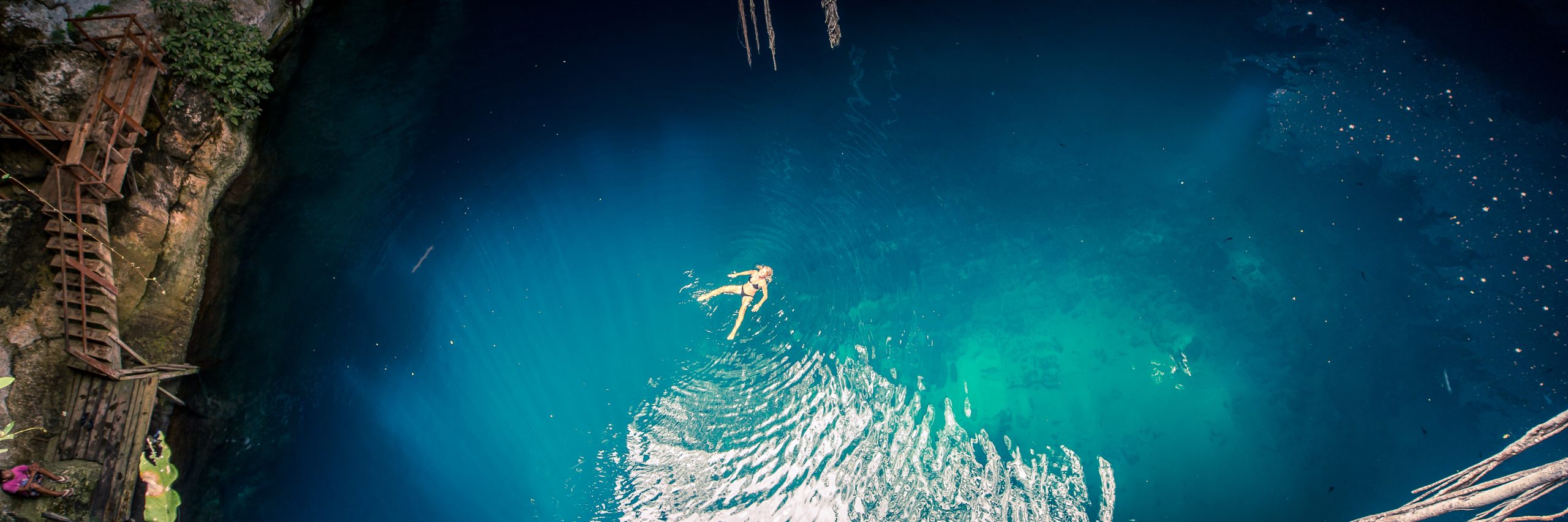 Girl,Swimming,In,A,Cenote,-,Mexico,-,Yucatan