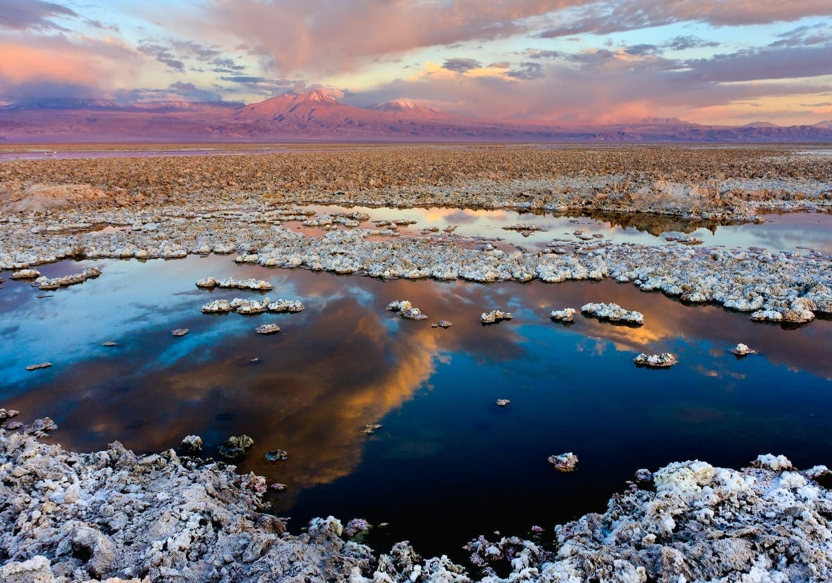 Saltflager i Atacama Salt Lake