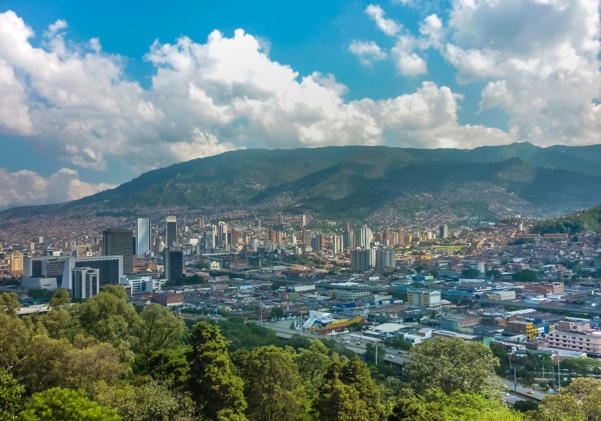 Udsigt ud over Medellín fra bakken Cerro Nutibara