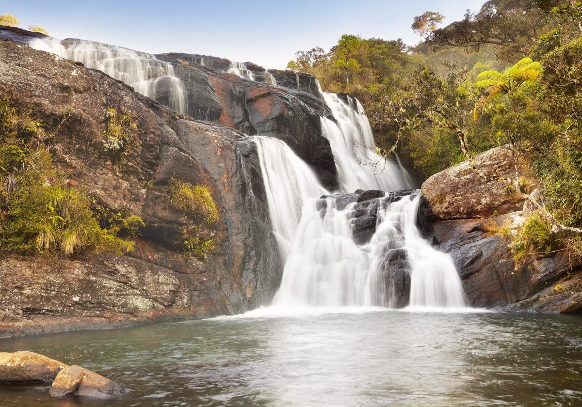 Baker Waterfall i Horton Plains Nationalpark