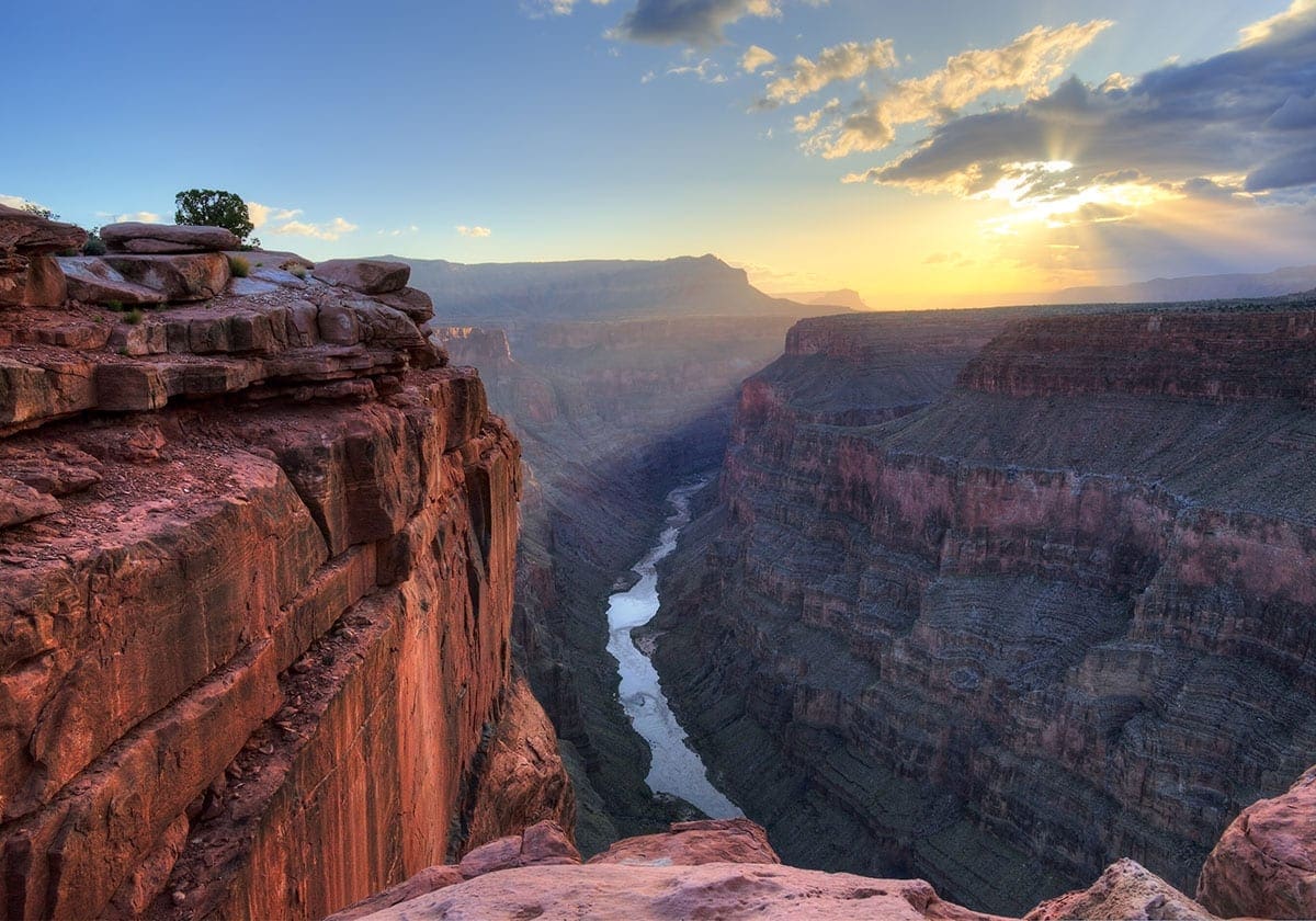 PÃ¥ bunden af Grand Canyon skimtes Coloradofloden