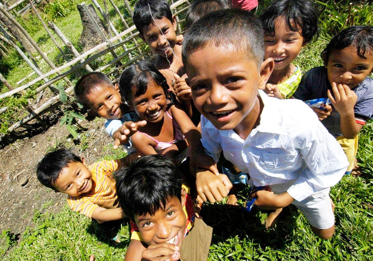 Glade børn i Munduk