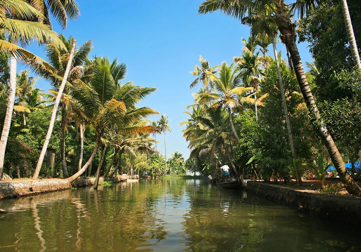 Flod i Kerala Backwaters