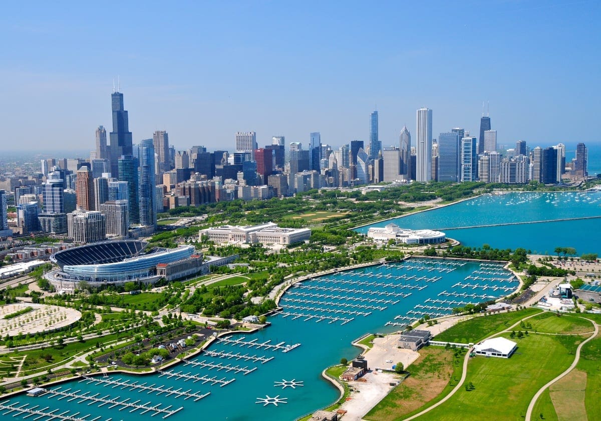 Chicago og Lake Michigan