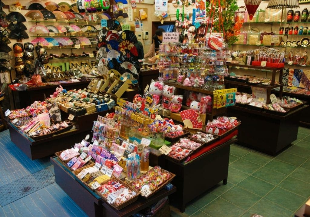 En typisk japansk souvenir butik