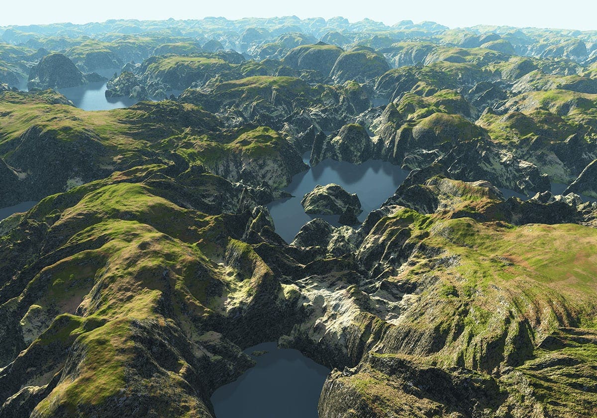 Et delta af småøer i floden Et delta af småøer i floden