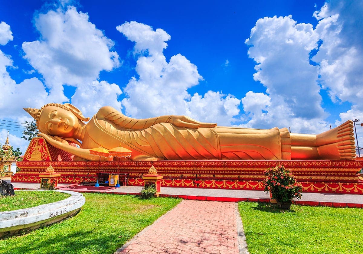 Den sovende Buddha i Vientiane