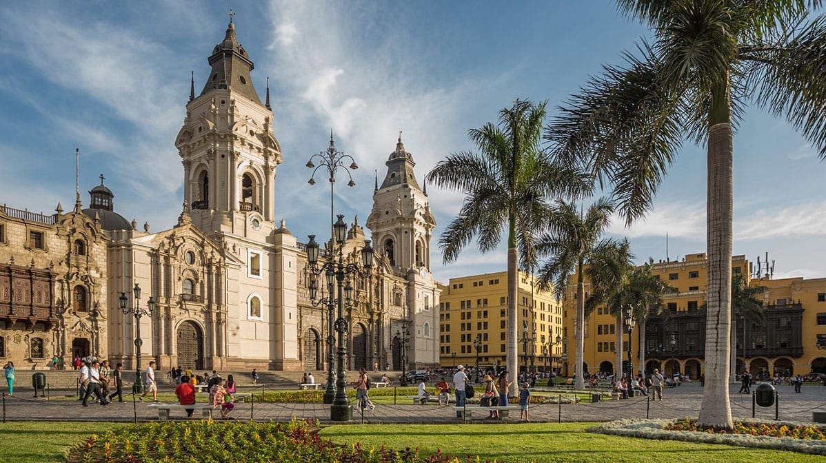 Den smukke katedral i Lima