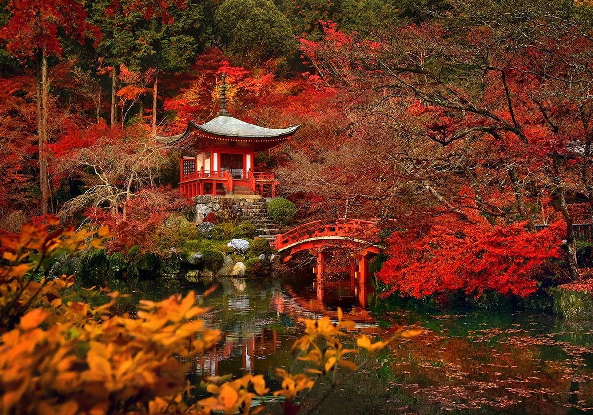 Daigo Ji templet i efterÃ¥rsfarver