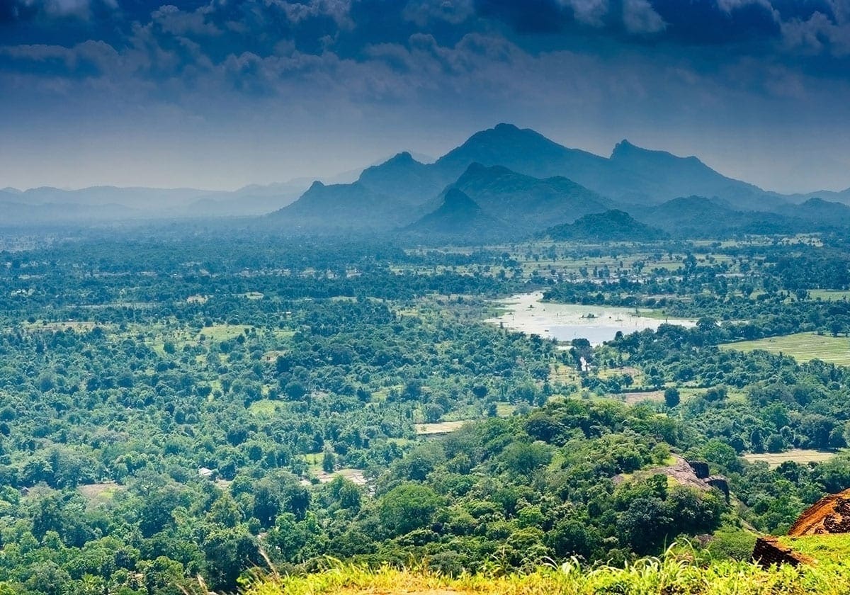Udsigten fra toppen af Sigiriya klippen