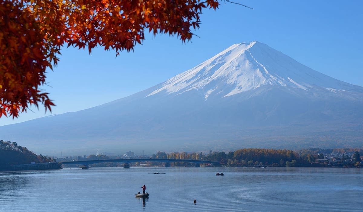 Mount Fuji og Kawaguchi søen