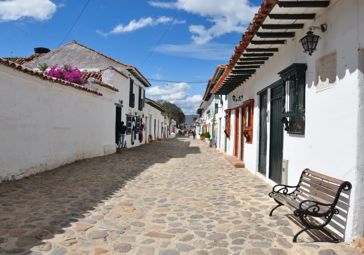 En hyggelig gade i Villa de Leyva