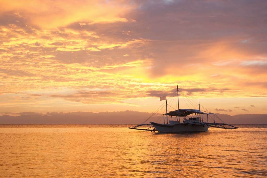 Øhop i Filippinerne - Flot solnedgang