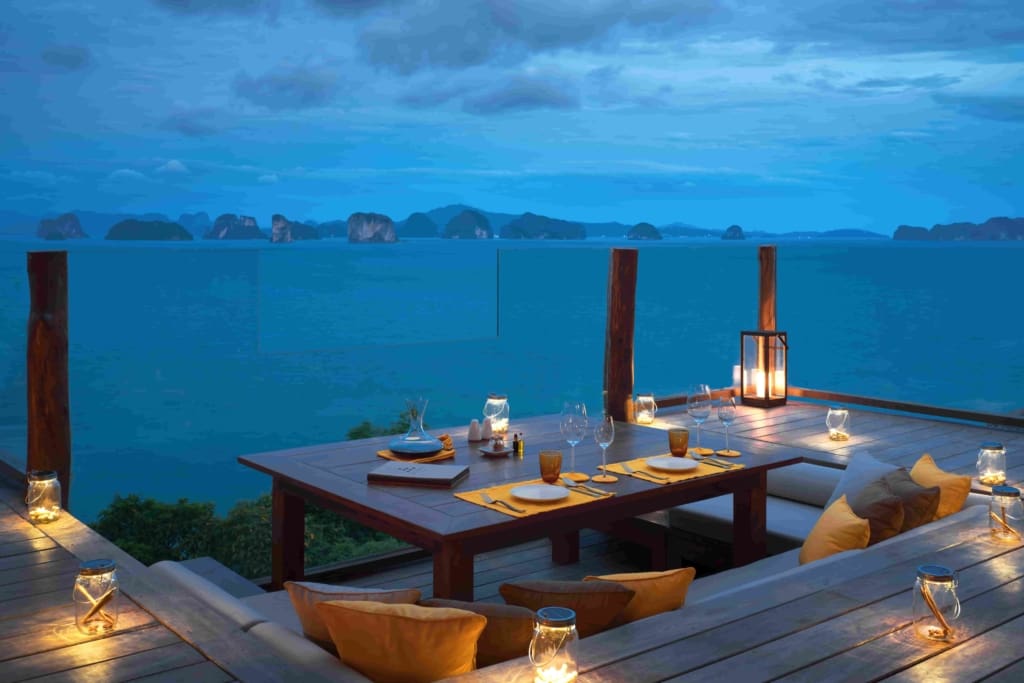 Middag med udsigt Rejser til Thailand - Rejser til Koh Yao Noi - Six Senses Yao Noi